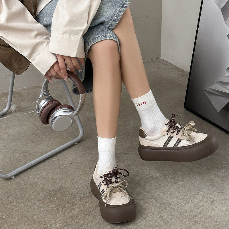 Women's Double Shoelace Retro Lace Up German Casual Shoes
