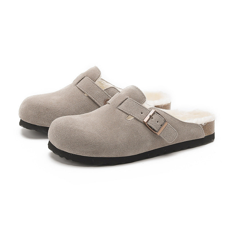 Women's Cap Outer Wear Lazy Half Genuine Sandals