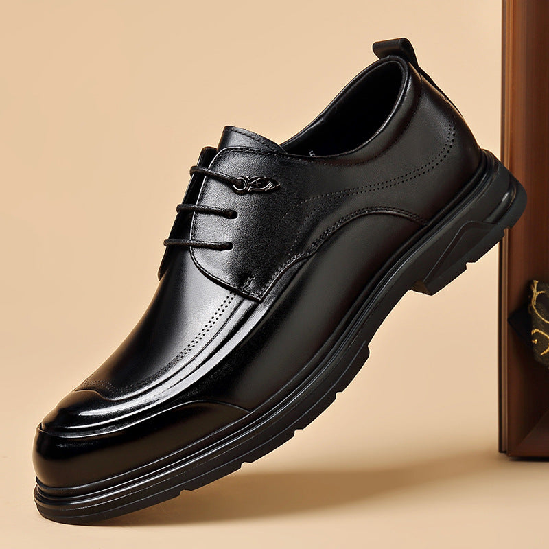 Men's Genuine Breathable Civil Servant Formal Brogue Soft Bottom Men's Casual Leather Shoes