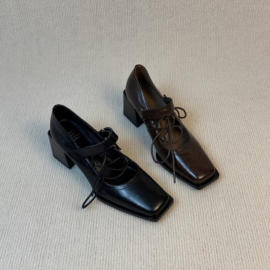 Women's Jane Chunky Square Toe High Commute Women's Fashion Shoes