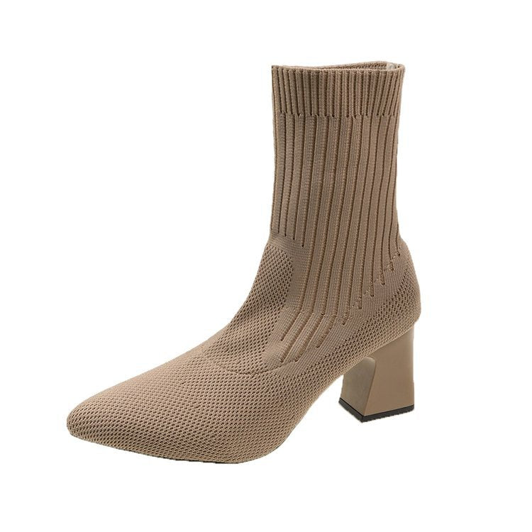 Ankle Pointed Toe Stretch Socks Fashion Boots