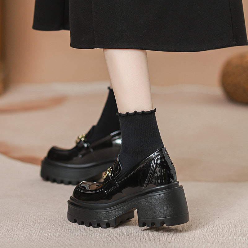 Women's Platform Patent One Pedal British Small Heels