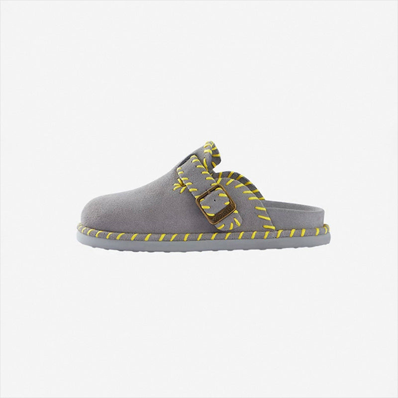 Toe Half Outer Wear Retro Slip-on Flat Slippers