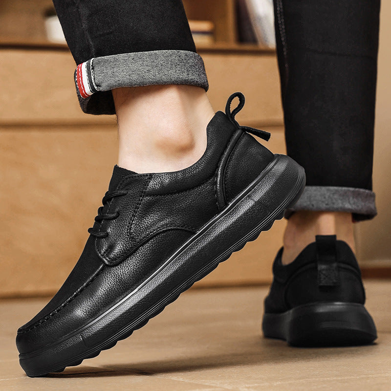 Men's Live Broadcast First Layer Cowhide Lazy Men's Casual Shoes