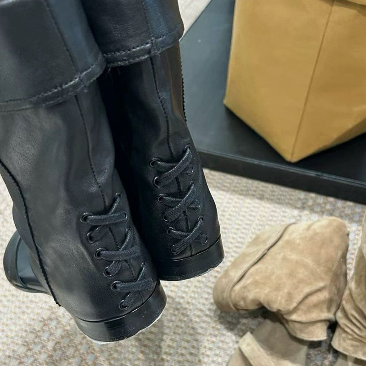 Women's Sheepskin Version Retro Pile Style Western Women's Leather Boots