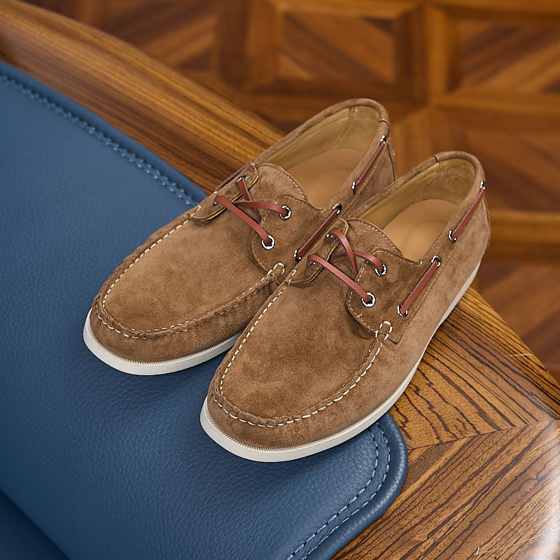 Men's Retro Color Matching Handmade Stitching British Style Summer Breathable One Loafers/doug Shoes