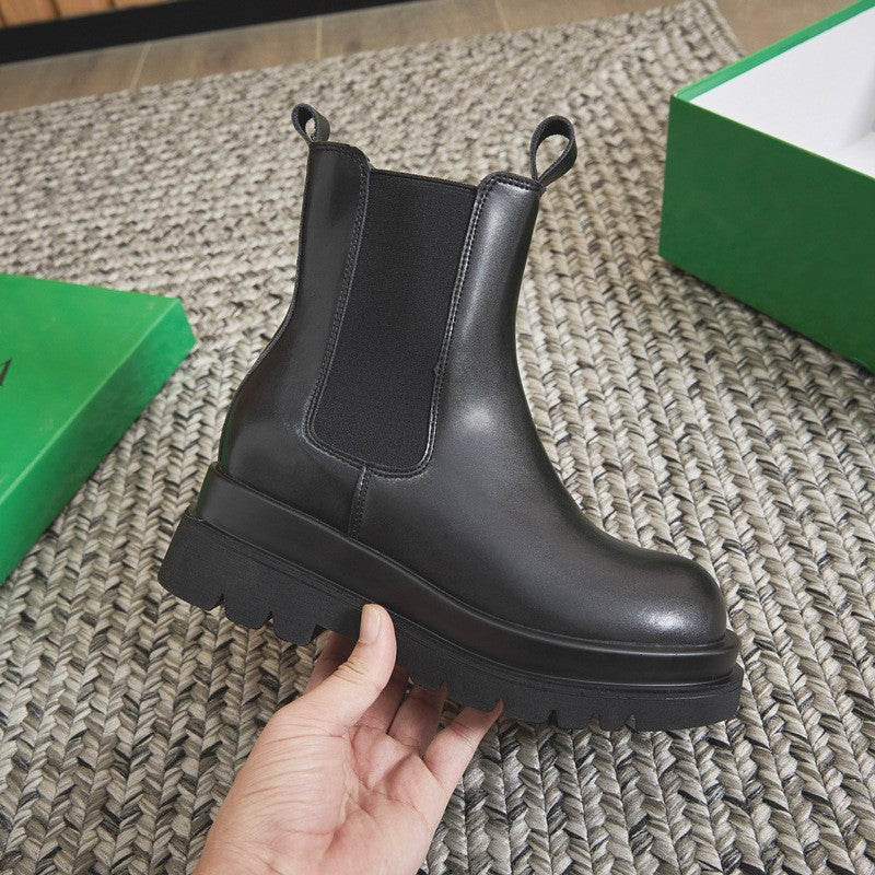 Women's Genuine Smoke Pipe Platform Chelsea Boots