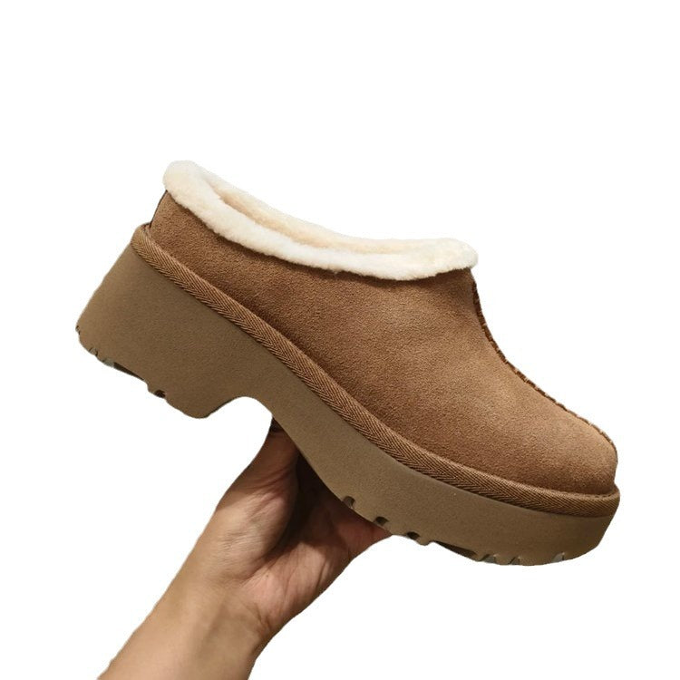 Women's Integrated Platform Fleece Lined For Thick Fluffy Boots