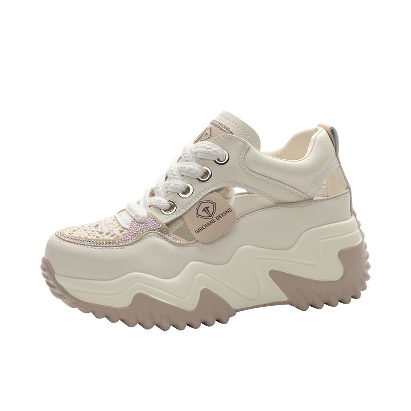 Women's Summer Versatile Platform Closed Toe Breathable White Women's Casual Shoes