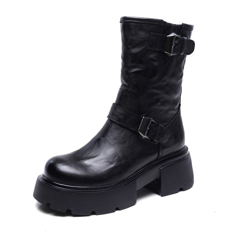Women's Grip Pattern Real With Fleece Lining Boots