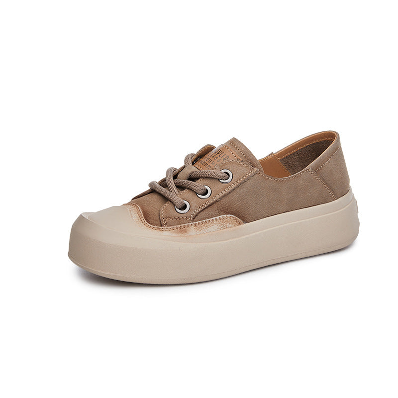 Women's Summer White Thick Bottom Breathable Genuine Women's Shoes