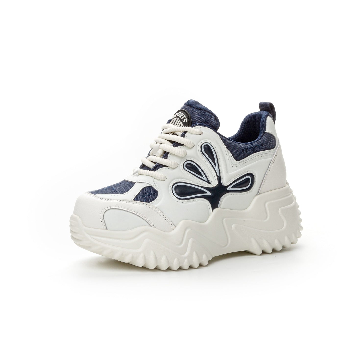 Women's White Autumn Thick-soled Fashionable Breathable Casual Shoes