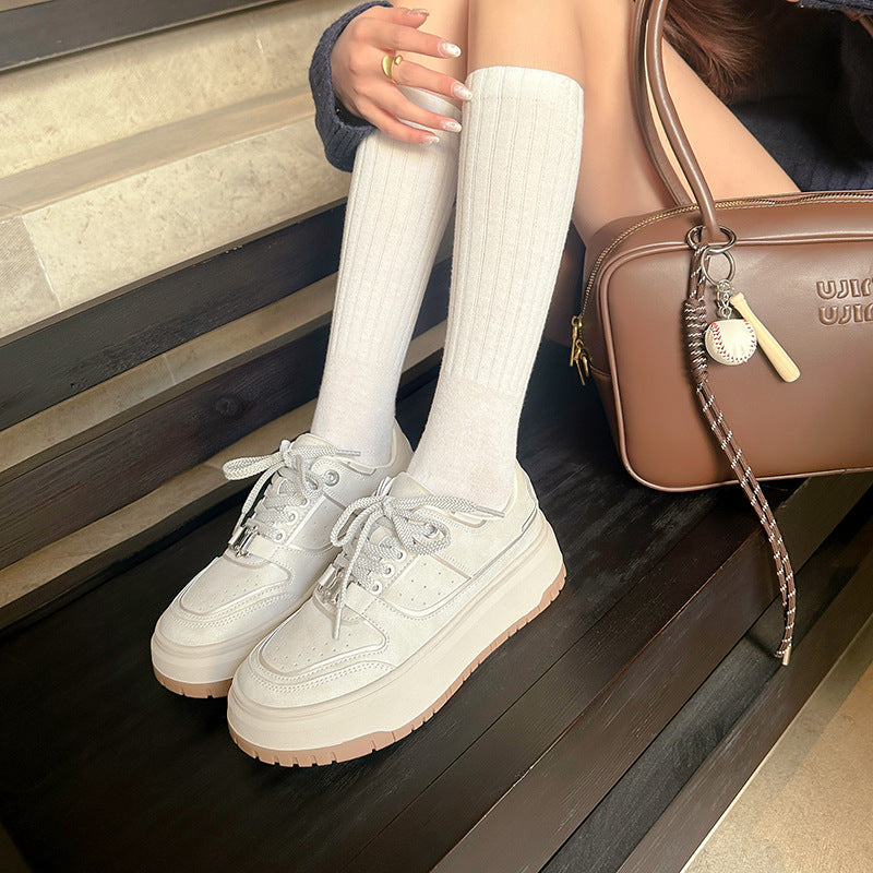 Women's Thick Bottom Heightened Easy Wear Spring Sneakers