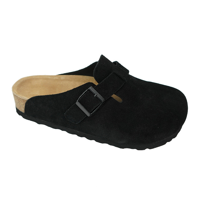 Version Toe Cap Genuine Cork Half Sandals