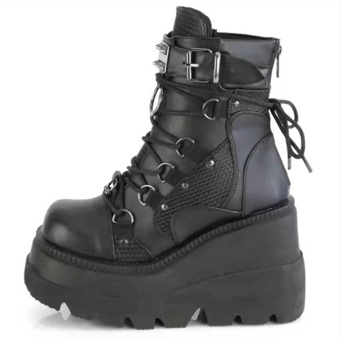 Women's Martens Pink Platform Plus Size Fashion Boots