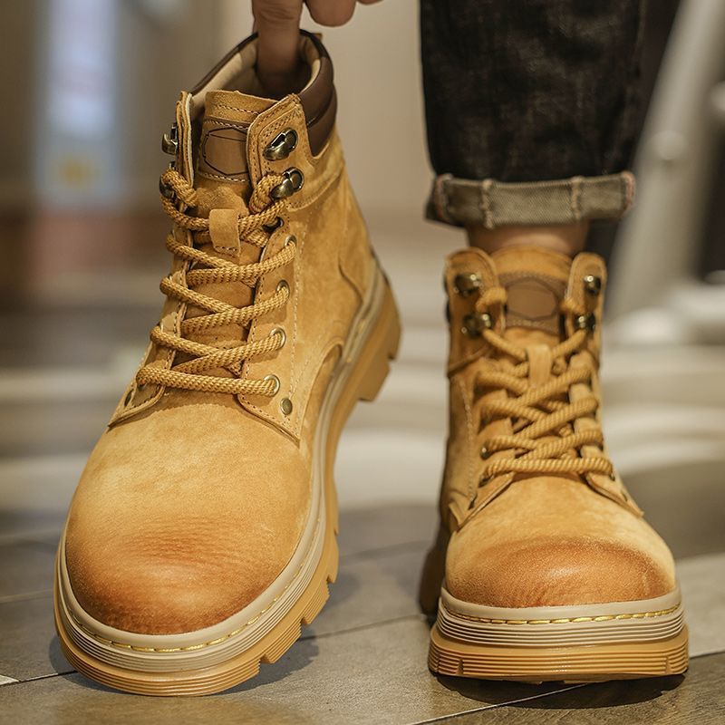 Men's Autumn High Top British Style Retro Worker Waterproof Sports Men's Board Shoes