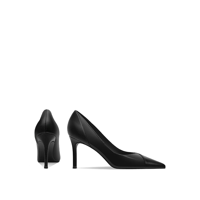 Women's Black High Design Sense Niche Temperament Pointed Stiletto Women's Shoes