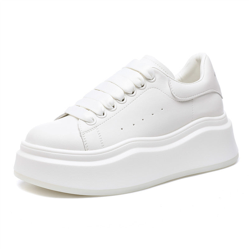 Spring Thick Bottom White Female Small Height Increasing Women's Casual Shoes
