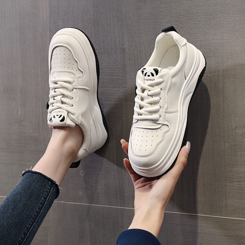 Women's Genuine Platform White Spring Sports Versatile Sneakers