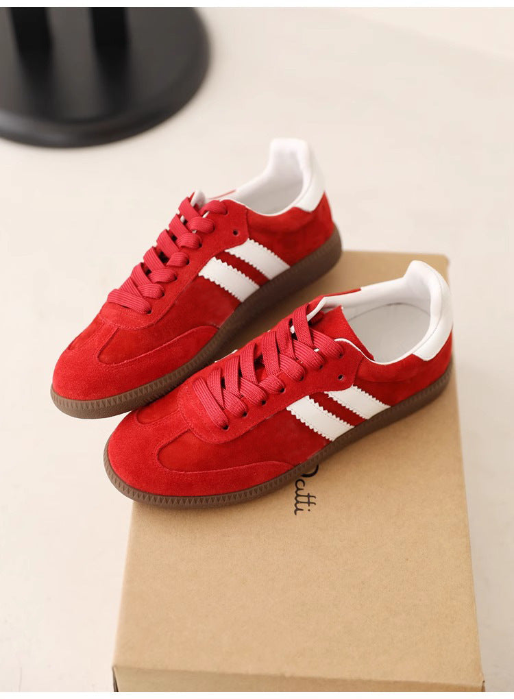Women's Lightweight Soft Sole Genuine Platform German Training Retro Color Matching Women's Sports Shoes