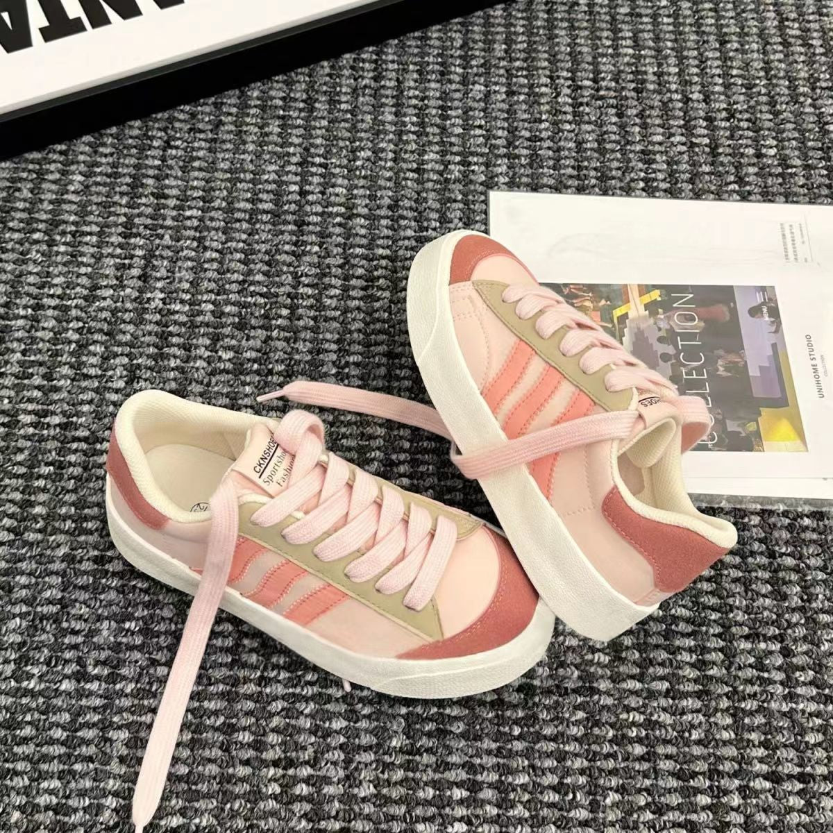 Women's Autumn Korean Style White Niche Soft Sneakers