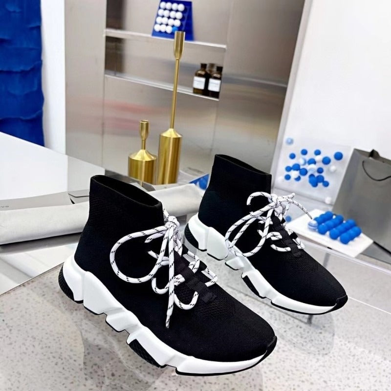 Women's Sock Stretch Knitted Platform Flat Women's Shoes