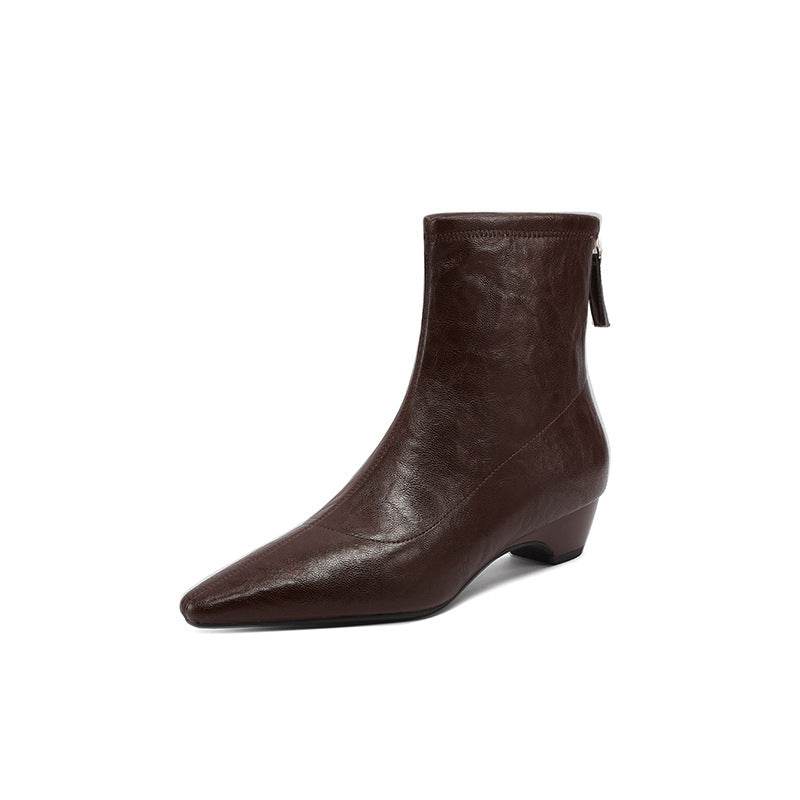 Short Female Square Toe Comfortable Medium Heels