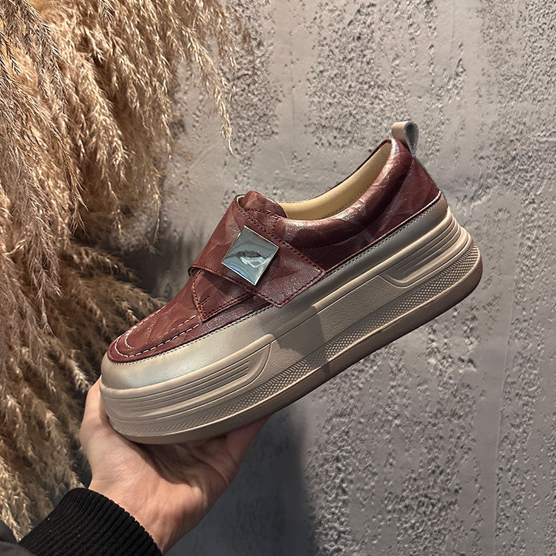 Women's Velcro White Spring Platform Pumps Fashion Women's Sports Shoes