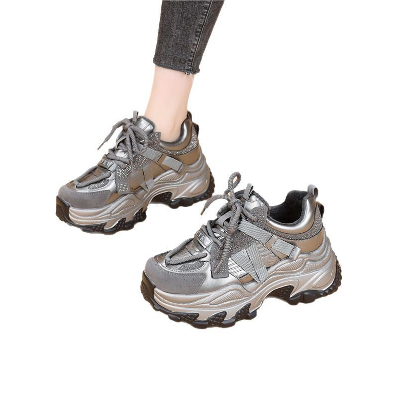 Pretty Women's Dad Fleece-lined Platform Pumps Women's Casual Shoes