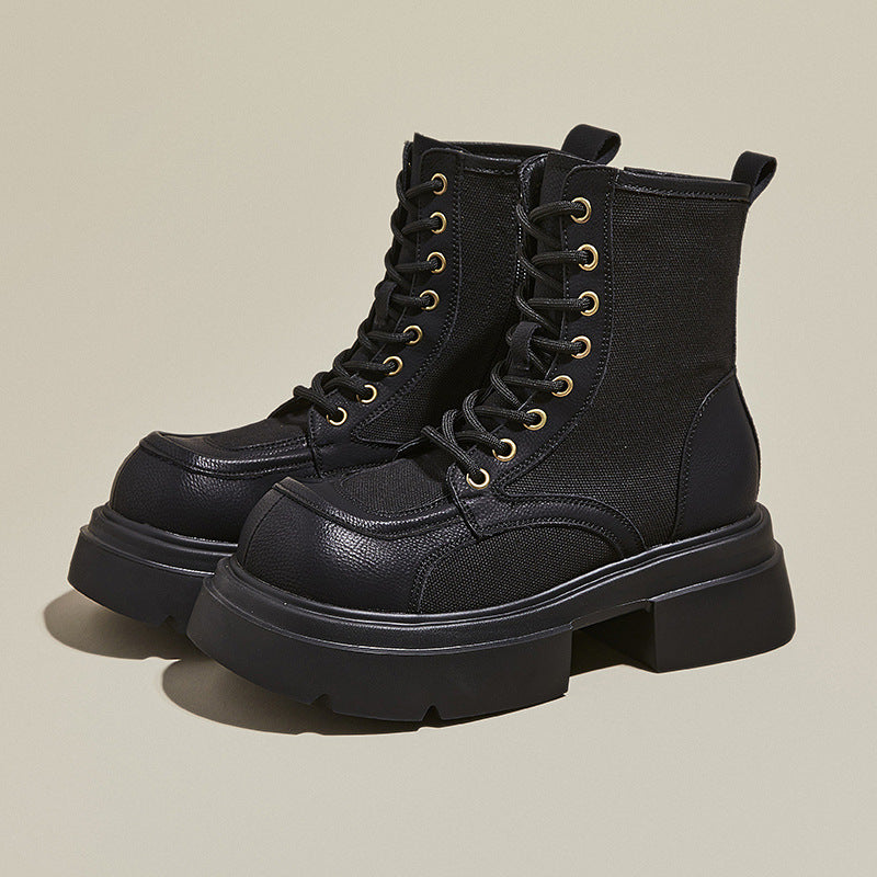 Women's Style Thick Bottom Motorcycle Thin Worker Boots