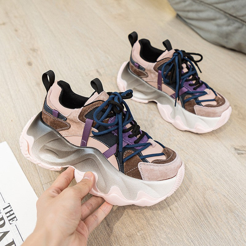 Women's Authentic Clunky European Goods Thick-soled Short Man Sneakers