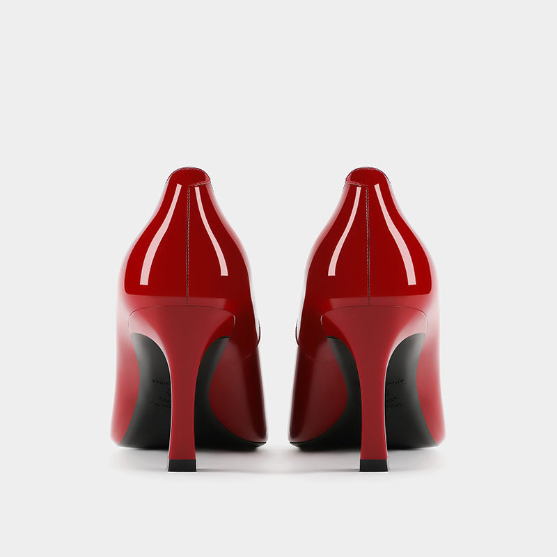 Square Buckle High Female Toe Business Temperament Stiletto Shallow Women's Casual Shoes