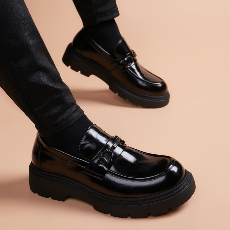 Men's Slip On Hight Increasing Platform Slip-on Men's Business Leather Shoes