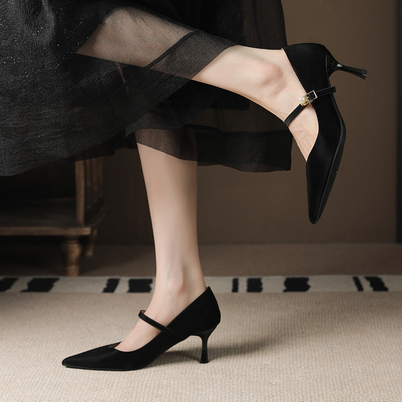 Women's Commute Buckle High Pointed Toe Stiletto Wedding Bridesmaid Party Heels