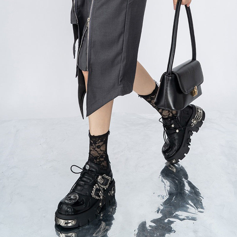 Retro British Style Dark Punk Metal Design Boots