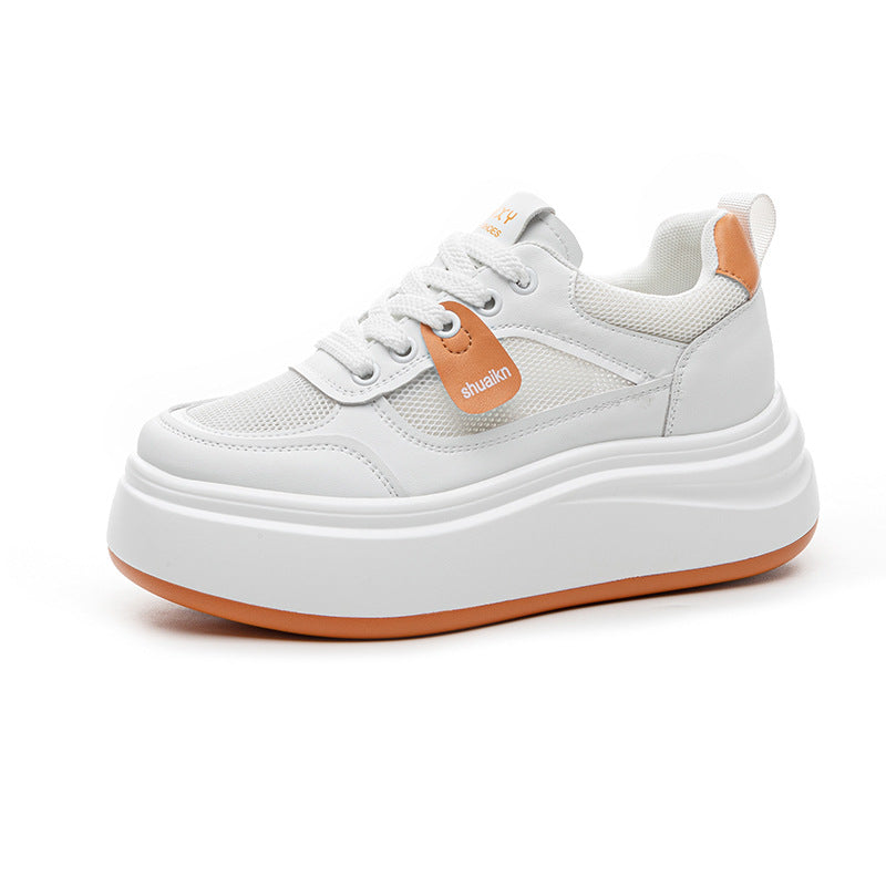 Women's Spring Hidden Platform White Wedge Fashion Small Women's Casual Shoes