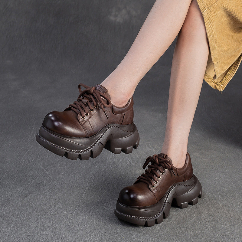 Women's Shu Retro Big Head British Style Commuter Women's Casual Shoes