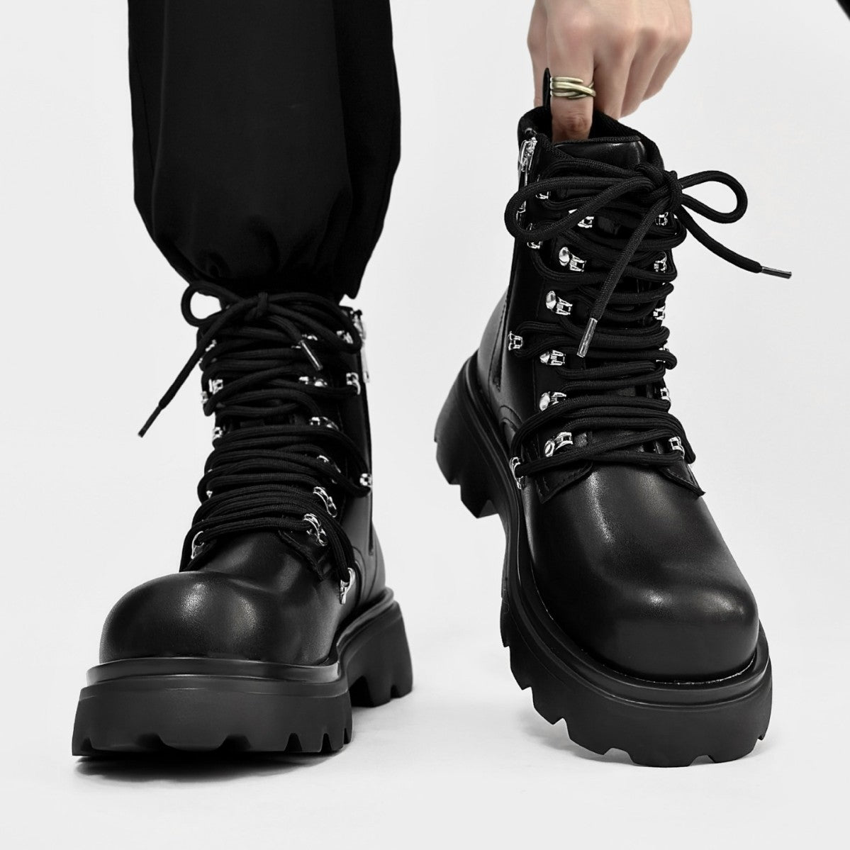 Men's Zipper Chelsea Martin Height Increase Device Boots