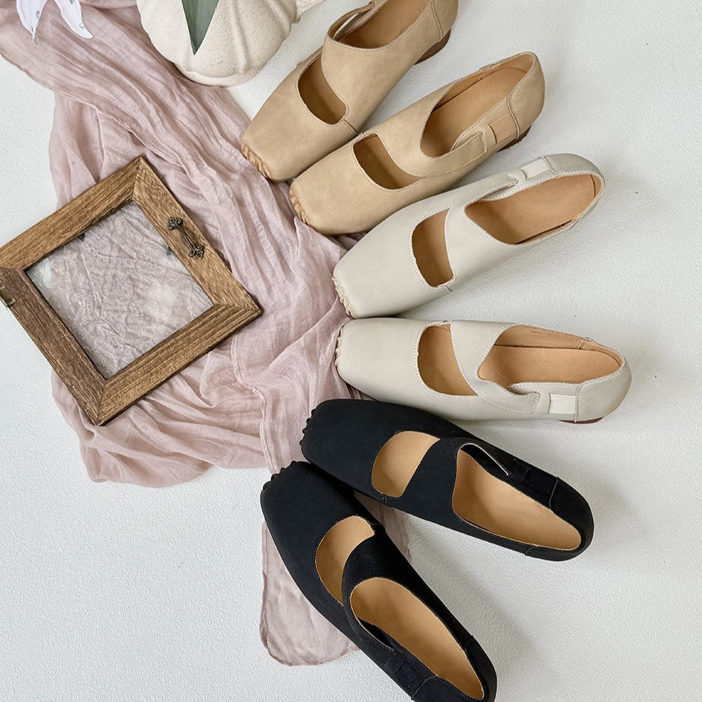 Women's Square Toe Retro Style Brushed Pumps Women's Fashion Shoes