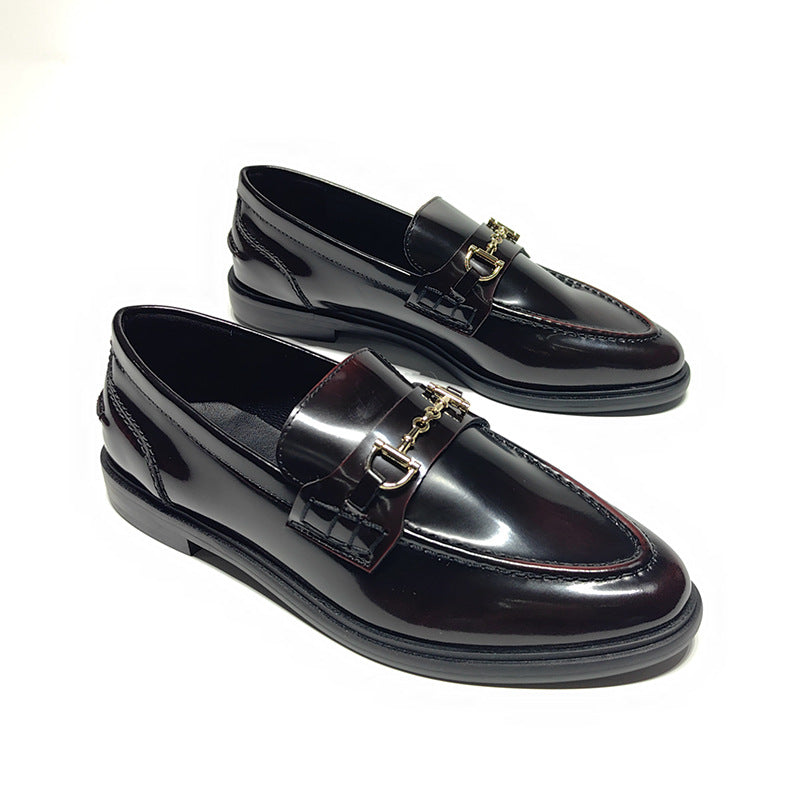Women's Autumn Round Toe Slip-on Flat Bottom Pumps British Women's Casual Shoes
