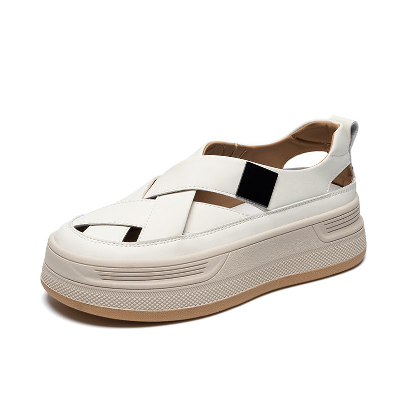 Women's Thick Bottom Breathable Summer Retro Fashion Pumps Height Women's Shoes