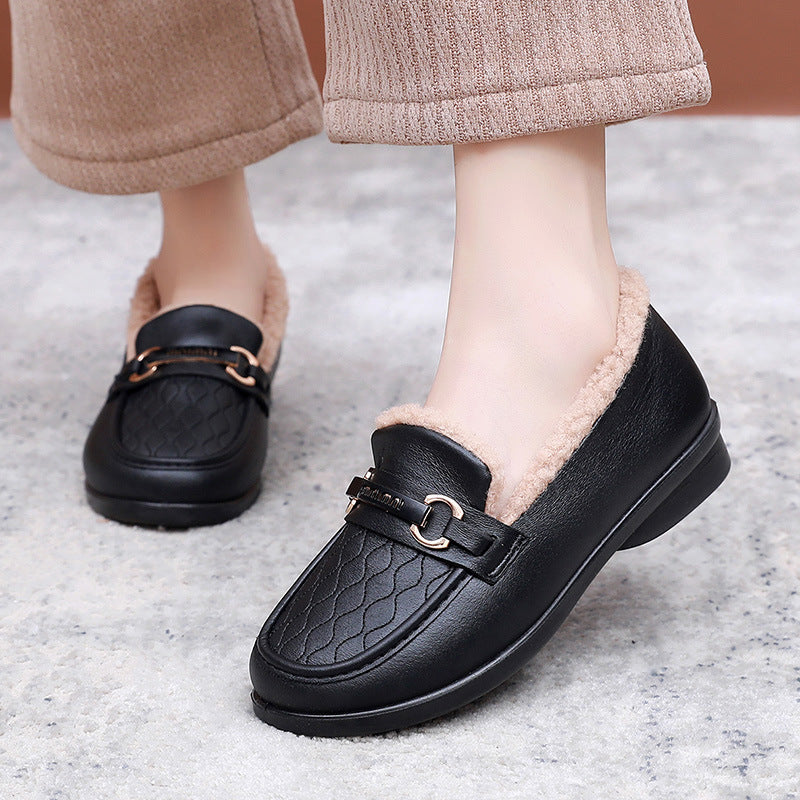 Women's Winter Fleece-lined Warm Fashion Outdoor Slip-on Women's Shoes