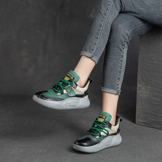 Women's Shu Autumn Multicolor Retro Platform Dad Women's Shoes