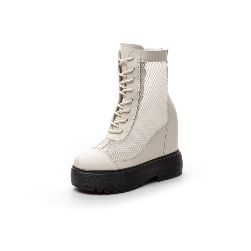 Women's Genuine Elevator Short Mesh Martin Roman Sandals