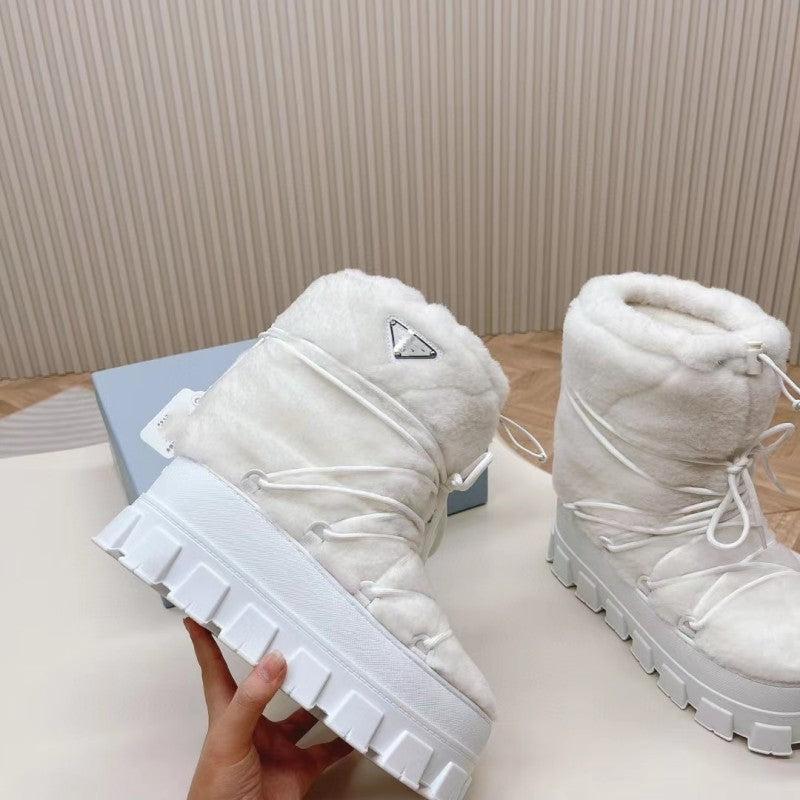 Women's Raise The Bottom Nylon Fabric Contraction Band Snow Boots