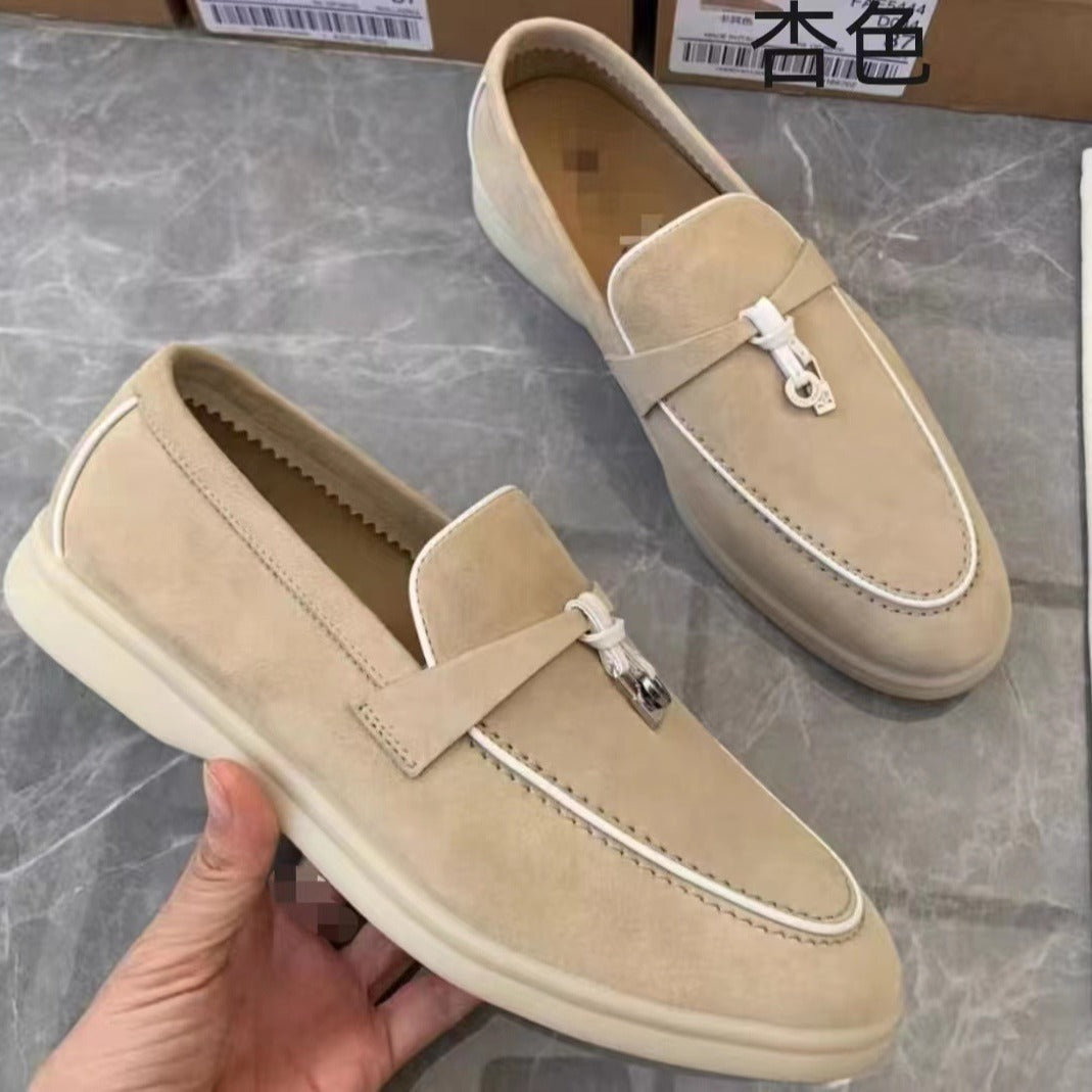 Women's Genuine High Color Matching Slip-on Comfortable Loafers