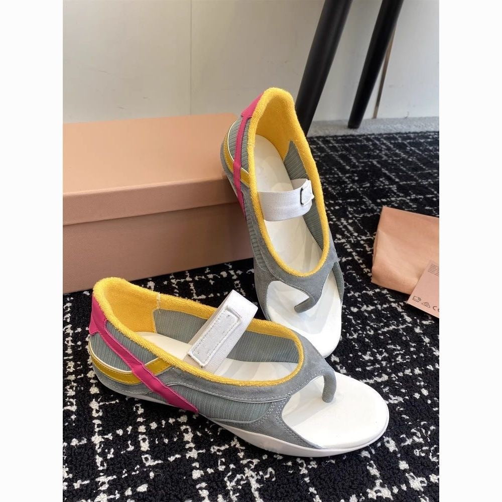 Round Head Color Matching Flat Bottom Comfort Flip-flops Sneakers