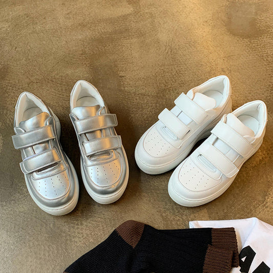 Women's Small Round Head Thick Bottom Velcro Casual Shoes