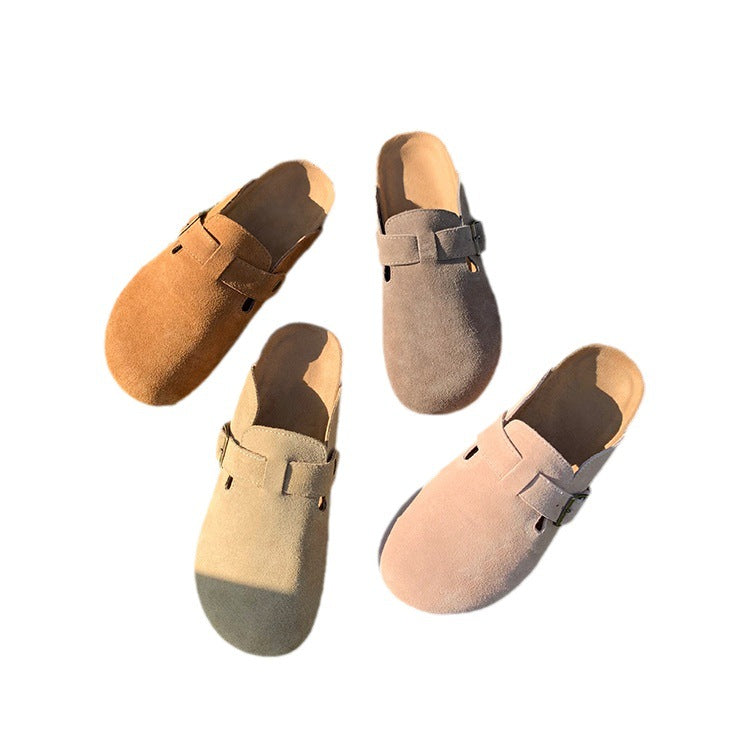 Women's Toe Cap Semi Platform Fluffy Slip-on Slippers