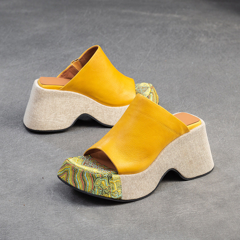 Women's Style Peep Toe Platform Stylish Outdoor Slippers